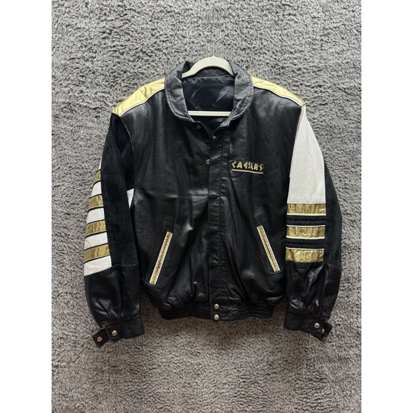 Vintage 90s Jeff Hamilton Caesars Palace Reversible Leather Jacket Black Size M‎